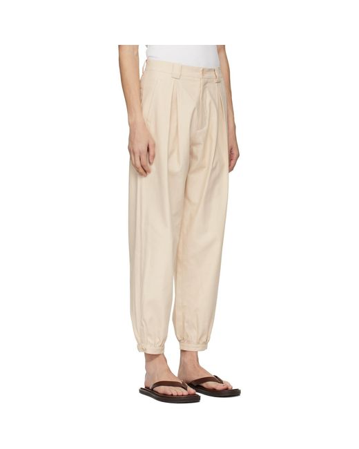 colbo Natural Off- Gathering Trousers for men