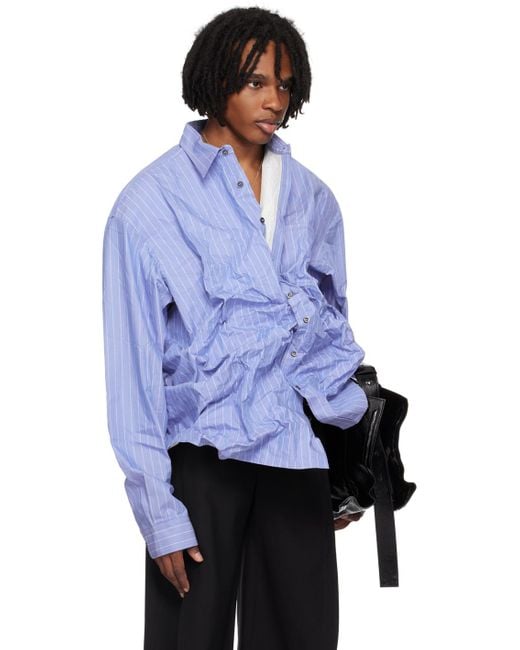 Y. Project Blue Scrunched Shirt for men