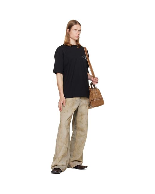 Amiri Black Crystal Script Oversized T-Shirt for men