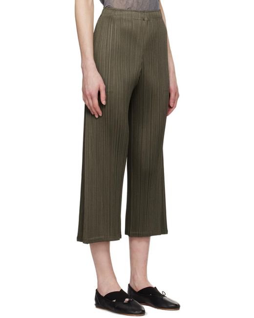 Pleats Please Issey Miyake Green Khaki Monthly Colors March Trousers