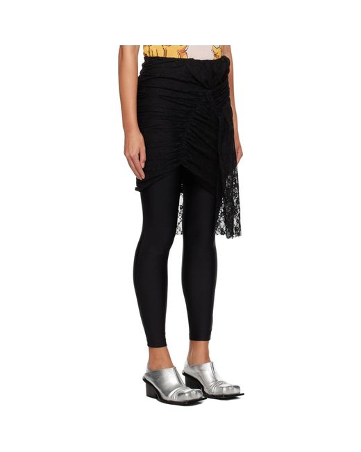 Pushbutton Black Layered Skirt