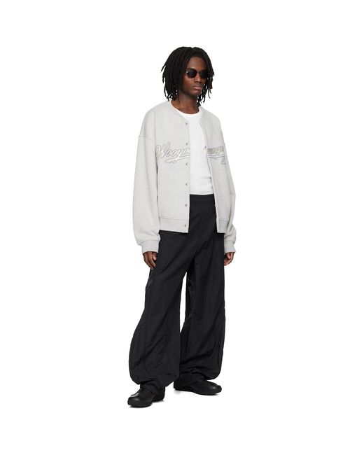Wooyoungmi Black Barrel Leg Track Pants for men
