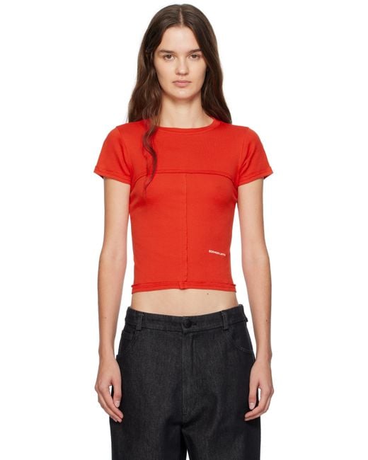 Eckhaus Latta Red Lapped Baby T-Shirt