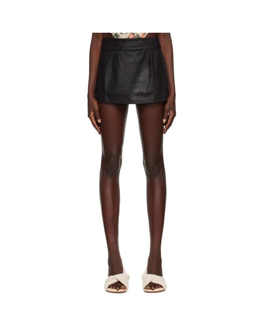 Kim Shui Black Ssense Exclusive Faux-Suede Miniskirt