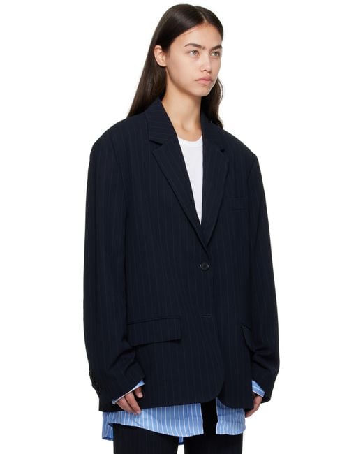 Acne ネイビー レイヤード テーラードジャケット Blue