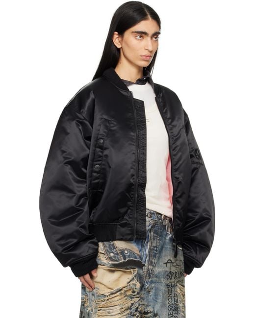 Acne Black Logogram Bomber Jacket
