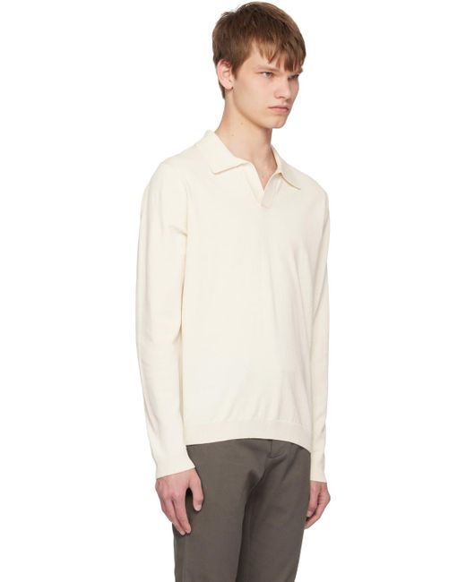 Norse Projects Black White Leif Long Sleeve Polo for men