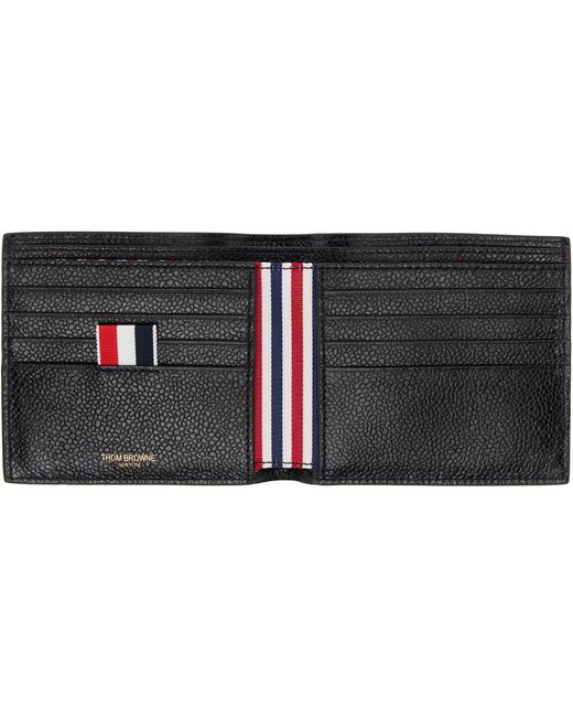 Thom Browne Black Pebble Grain Bifold Wallet for men