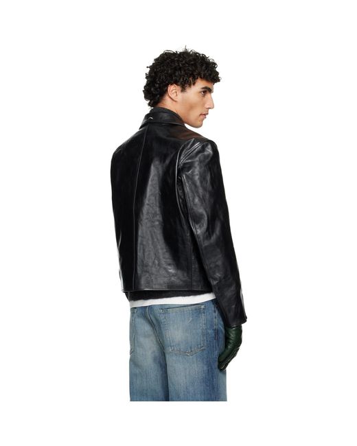 Our Legacy Black Mini Leather Jacket for men