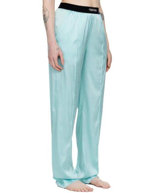 Pantalon de détente bleu à coutures pincées Tom Ford en coloris Blue