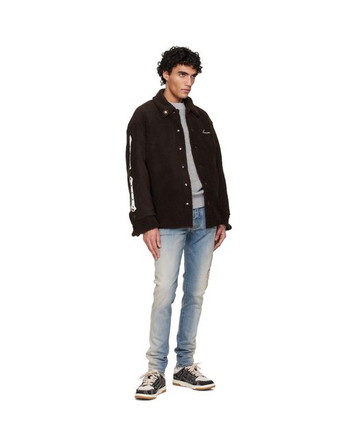Amiri Blue Ma Quad Applique Skinny Jeans for men