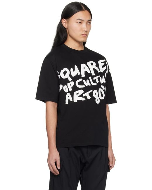 DSquared² Black Dsqua2 D2 Pop 80's T-shirt for men