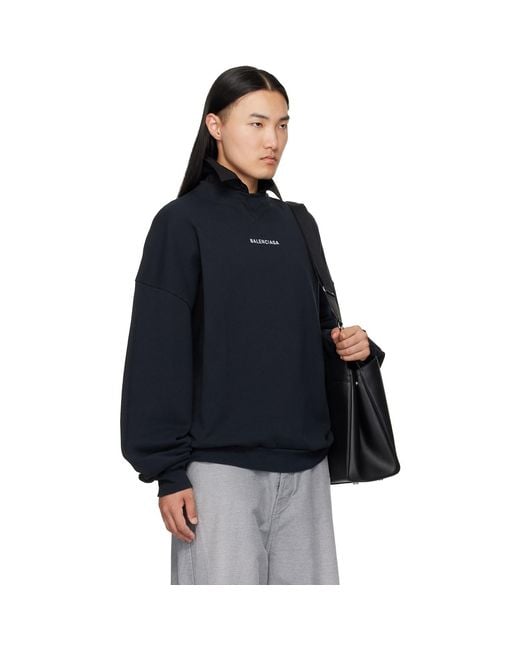 Balenciaga Blue Shirt Collar Sweatshirt for men
