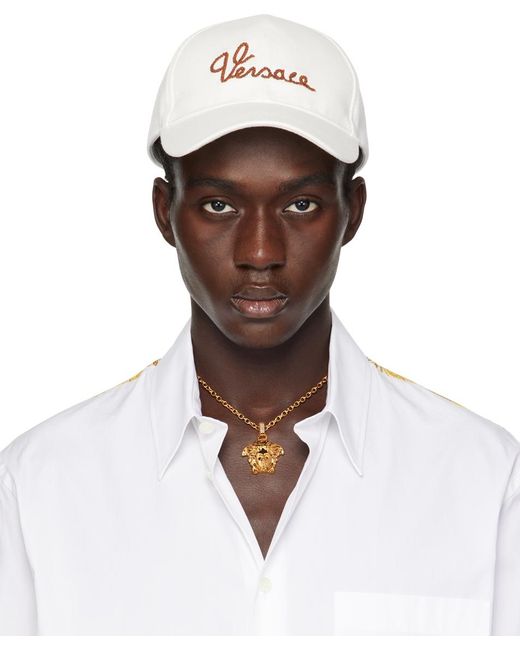 Versace Brown White Logo Cap for men