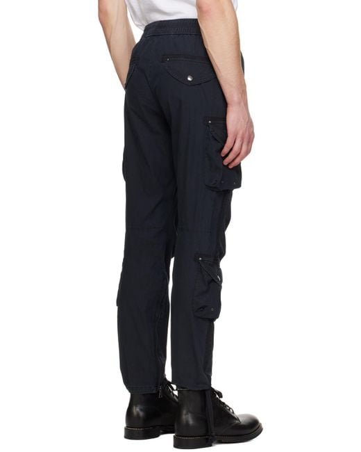 John Elliott Blue Garment-dyed Cargo Pants for men