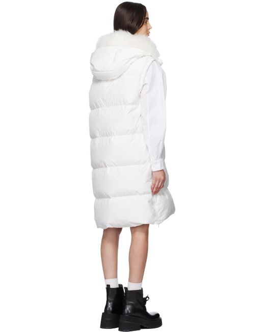 Yves Salomon Black White Quilted Shearling Down Vest