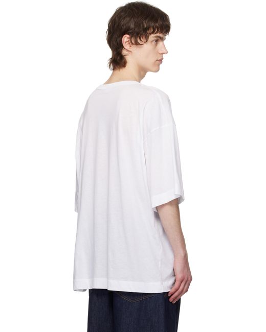 メンズ Dries Van Noten ホワイト ロゴグラフィック Tシャツ White