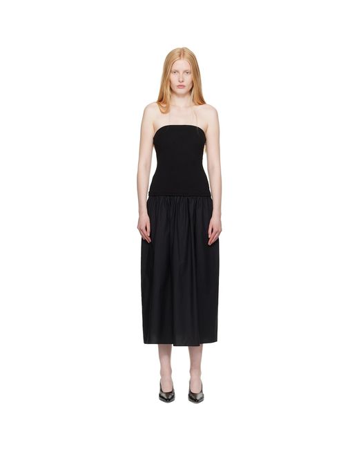 Rag & Bone Black Irina Mixed-Media Midi Dress
