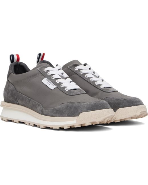 Thom Browne Black Double Tech Nylon Alumni Sneakers for men