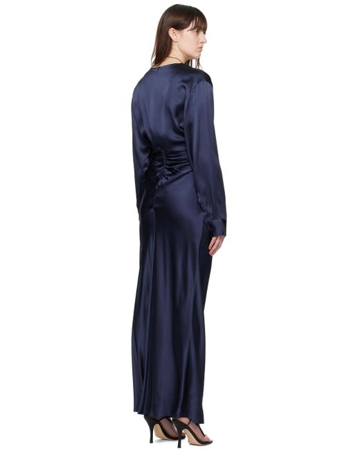 Robe longue triquetra bleu marine à ornement torsadé Christopher Esber en coloris Black