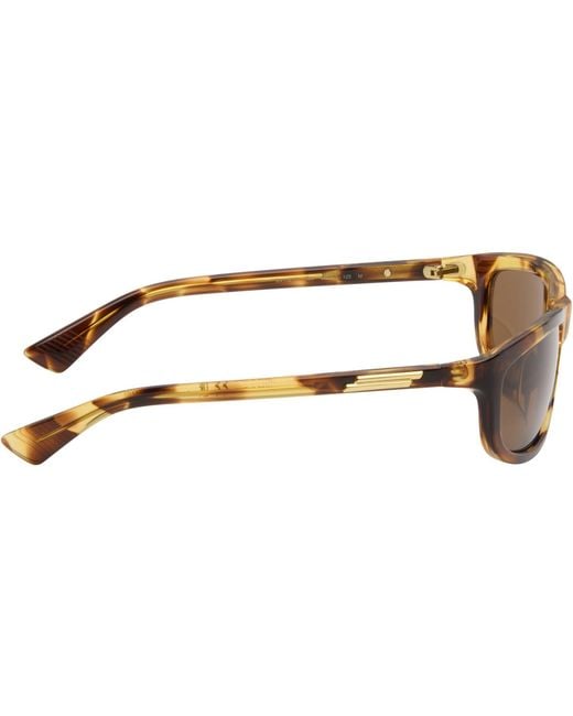 Bottega Veneta Black Slim Ribbon Rectangular Sunglasses