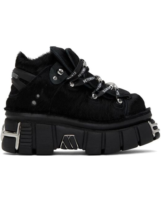 VETEMENTS × New Rock プラットフォームスニーカー ブラック VETEMENTS New Rock Platform Sneaker Black | END. (AR)