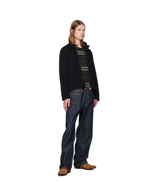 Our Legacy Black Shrunken Fullzip Track Jacket for men