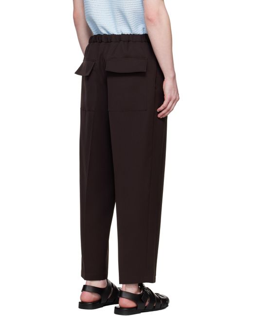 メンズ Jil Sander ブラウン テーパードパンツ Black