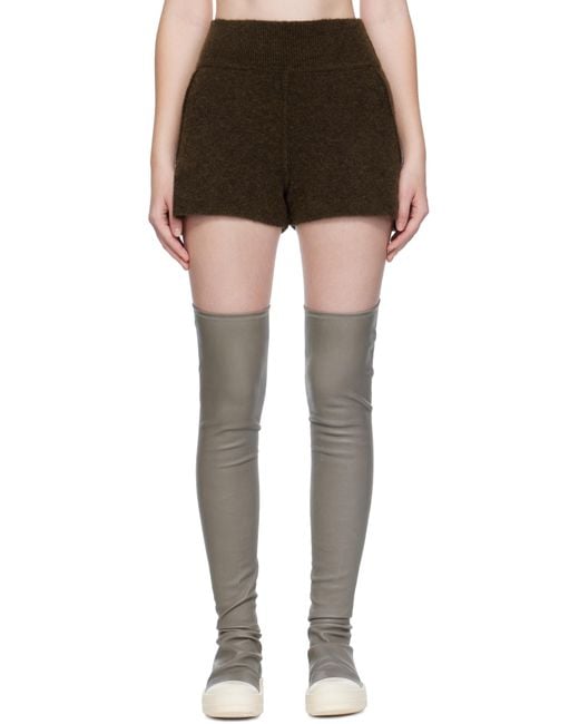 Rick Owens ブラウン Concordians アルパカ ニット ショートパンツ Black