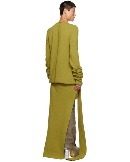 Rick Owens Green Yellow Banana Sweater for men