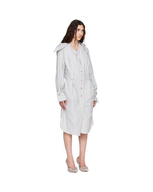 Vivienne Westwood Gray Drunken Shirt Midi Dress
