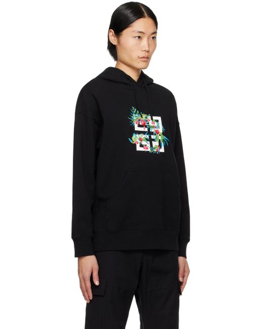 Givenchy Black Embroidered Hoodie for men