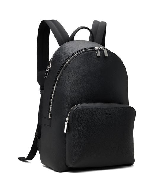 Boss Black Emed-Logo Leather Backpack for men