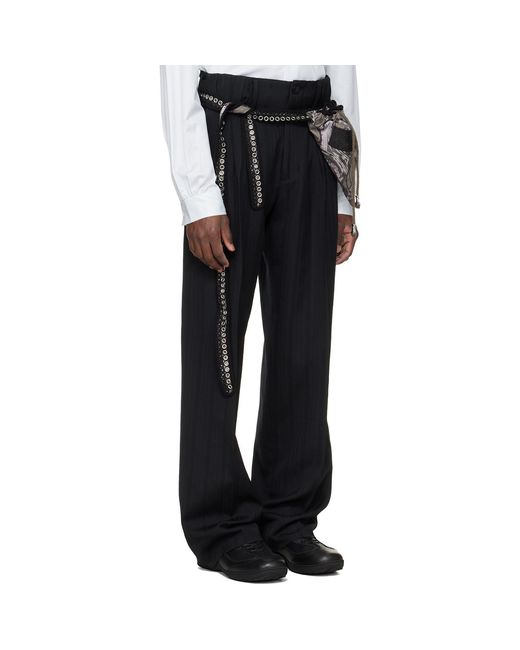 Kiko Kostadinov Black Tarhos Pleated Trousers for men