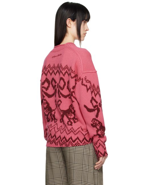 Acne ピンク ジャカード セーター Red