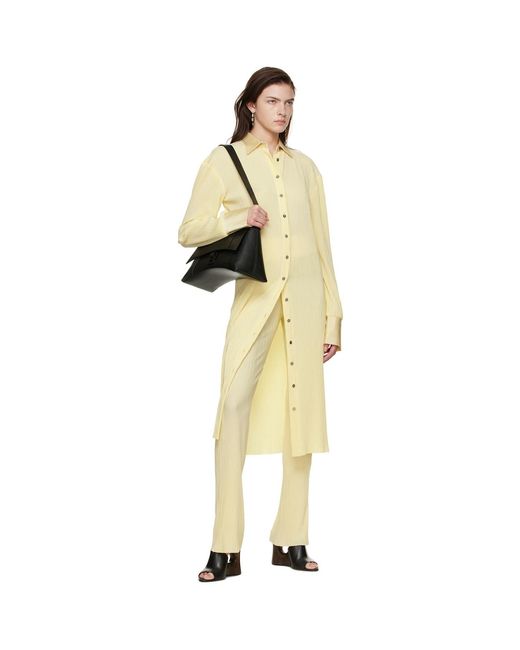 Robe midi jaune en polyester Atlein en coloris Black