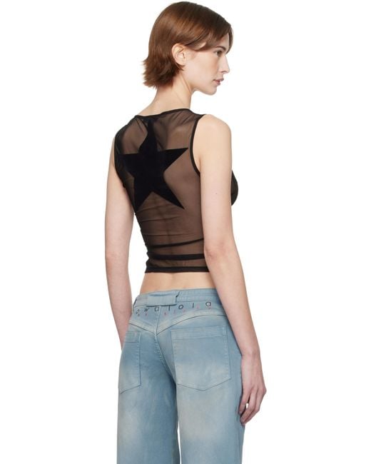 Mowalola Black Miss Sixty Edition Stretchy Tank Top