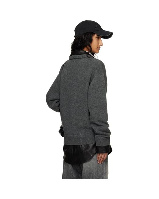 Acne Black Layered Wool Knit Sweater