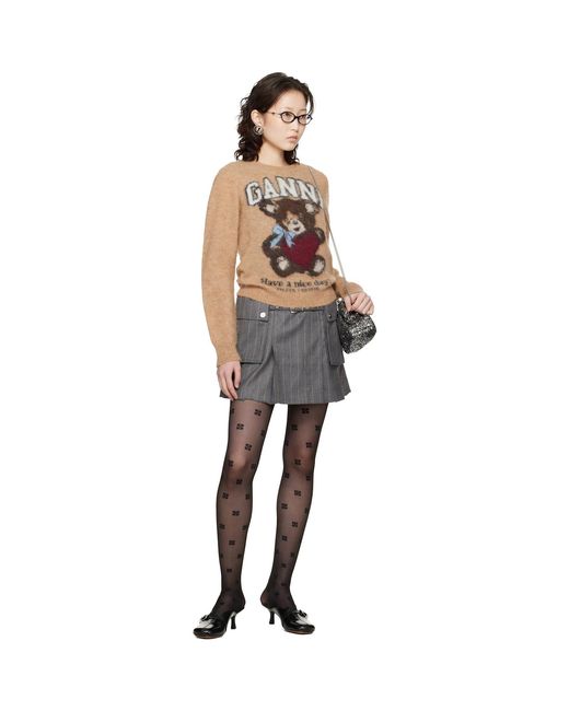 Ganni Black Brushed Alpaca Sweater