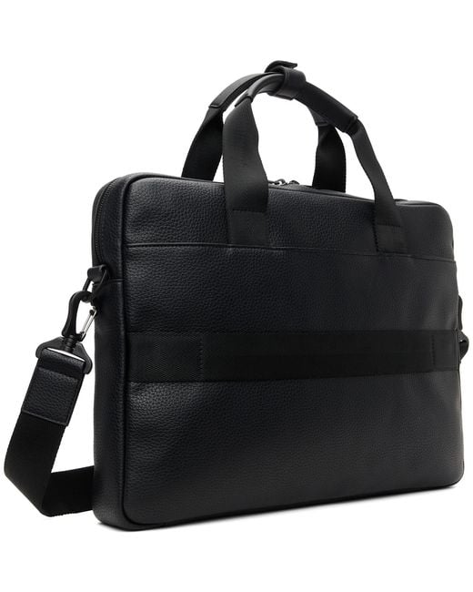 HUGO Black Stacked Logo Document Briefcase for men
