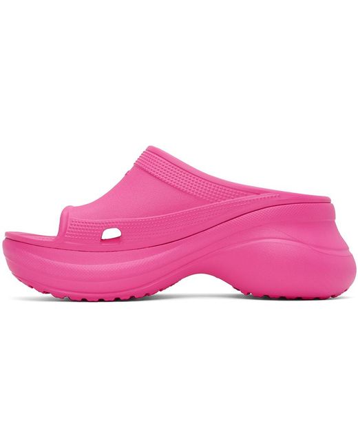 Balenciaga Black Pink Crocs Edition Pool Slides