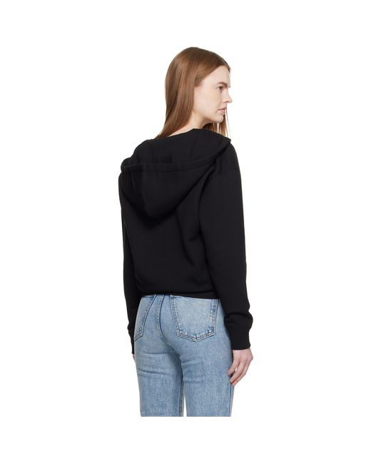 Jil Sander Black Cotton Terry Zip-Up Hoodie