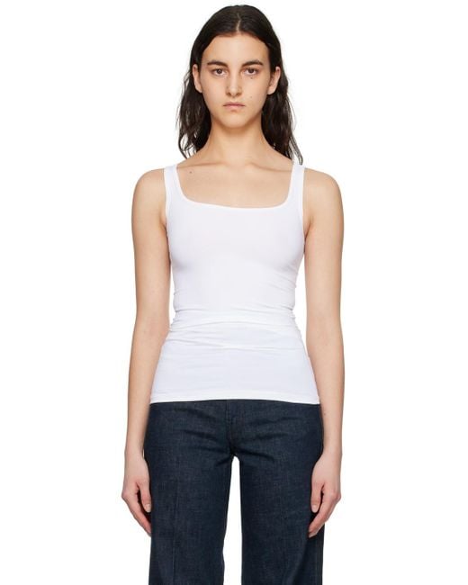 Theory White Scoop Neck Tank Top