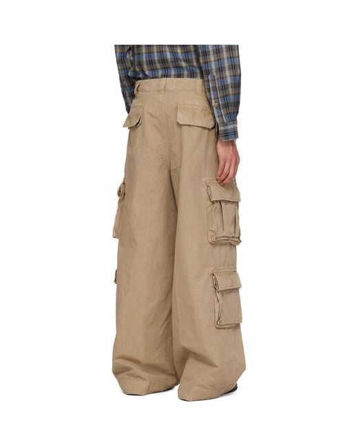 ERL Natural Logo Patch Cargo Pants for men