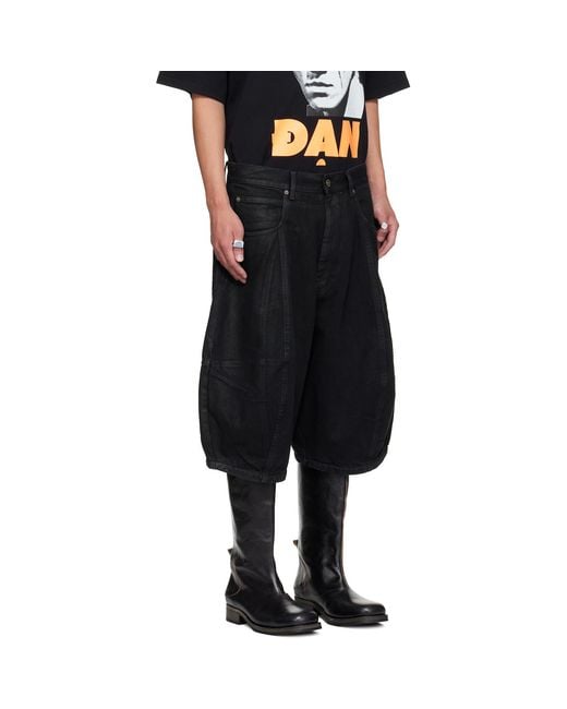 Lu'u Dan Black Puffa Shorts for men