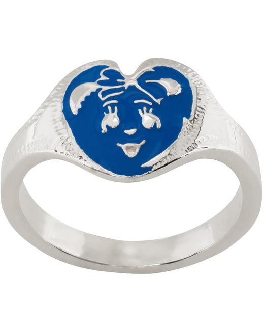 Chopova Lowena Blue Silver Bear Ring