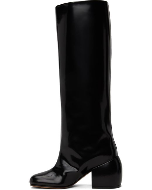 Dries Van Noten Black Polished Tall Boots