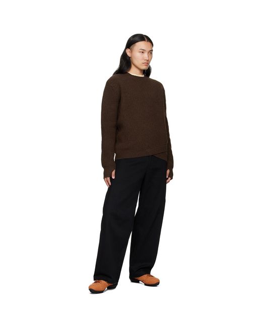 J EONGL I Black Heavy Cotton Cicada Trousers for men
