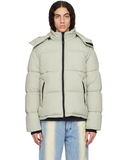 The Very Warm Green Hooded Puffer Jacket for Men | Lyst