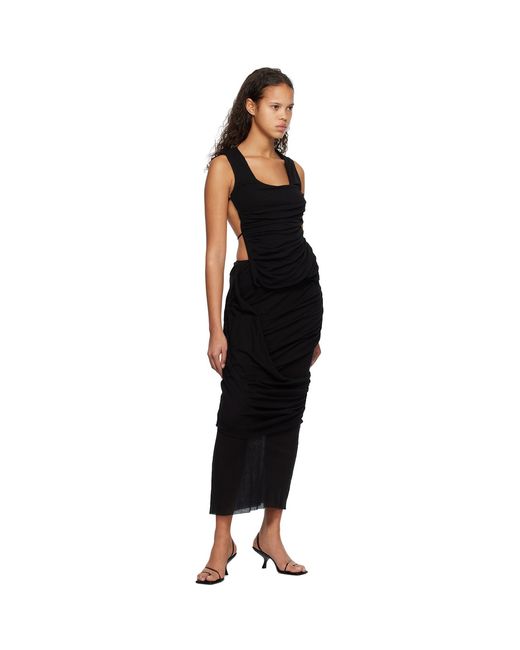 Subtle Le Nguyen Black Draped Tank Top
